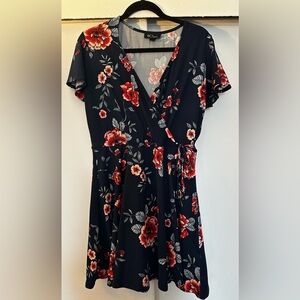 BCX - Floral Dark Navy Blue Dress